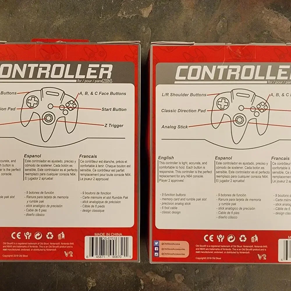 2 N64 Controllers - Jungle Green & Grape Purple (NEW) - Nintendo64 - Funtastic